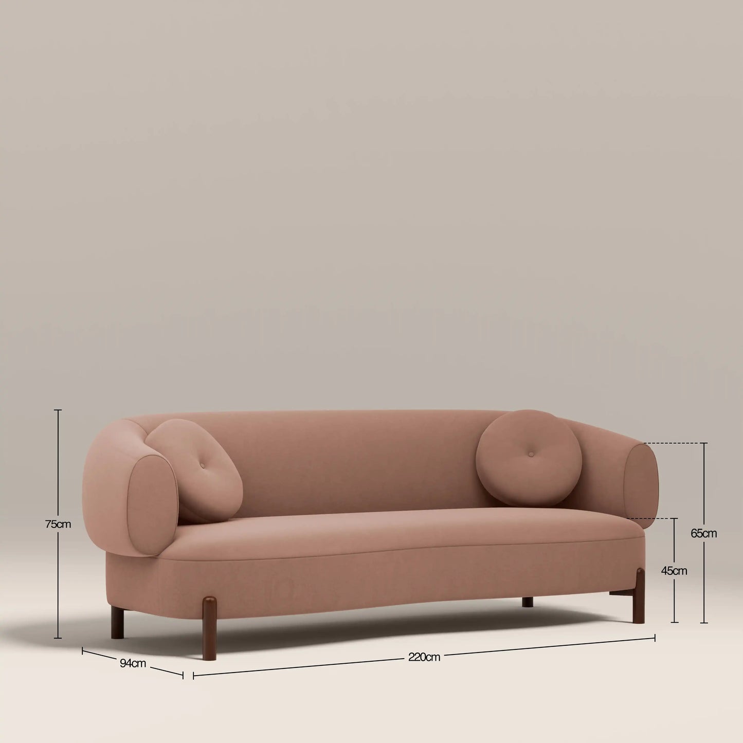 Hallfield 3 Seater Sofa Blush Pink