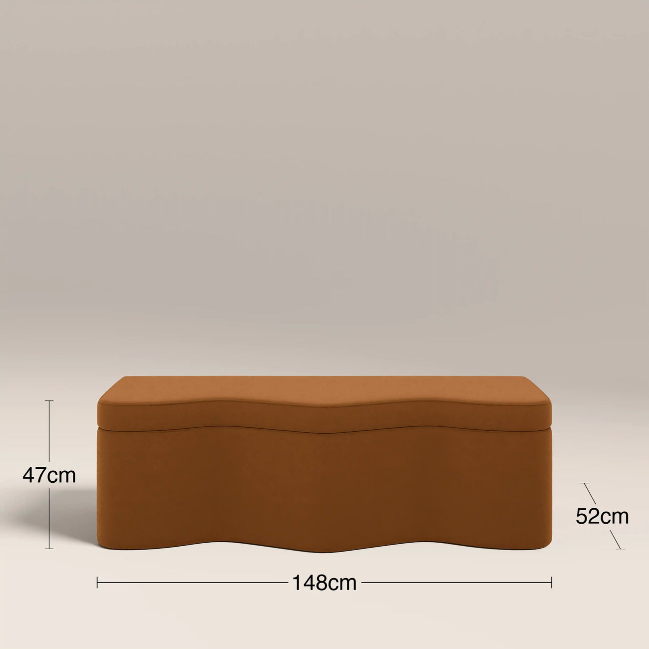 Ivan Storage Ottoman Caramel Brown