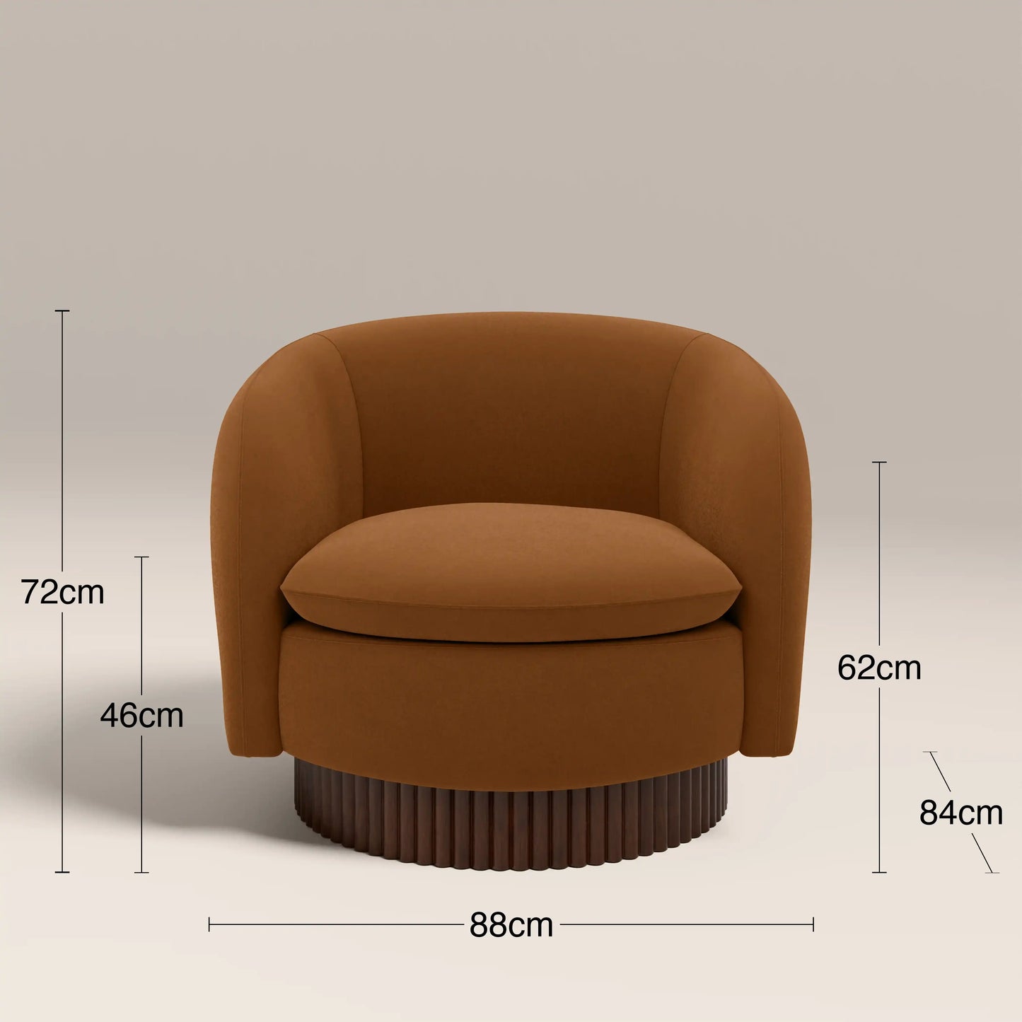 Viva Swivel Armchair Caramel Brown