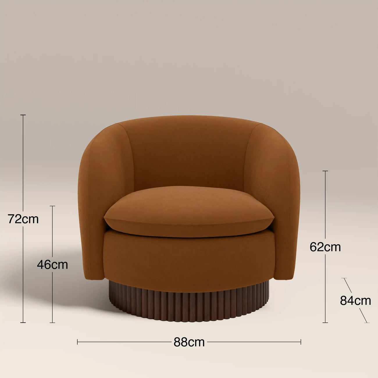 Viva Swivel Armchair Caramel Brown