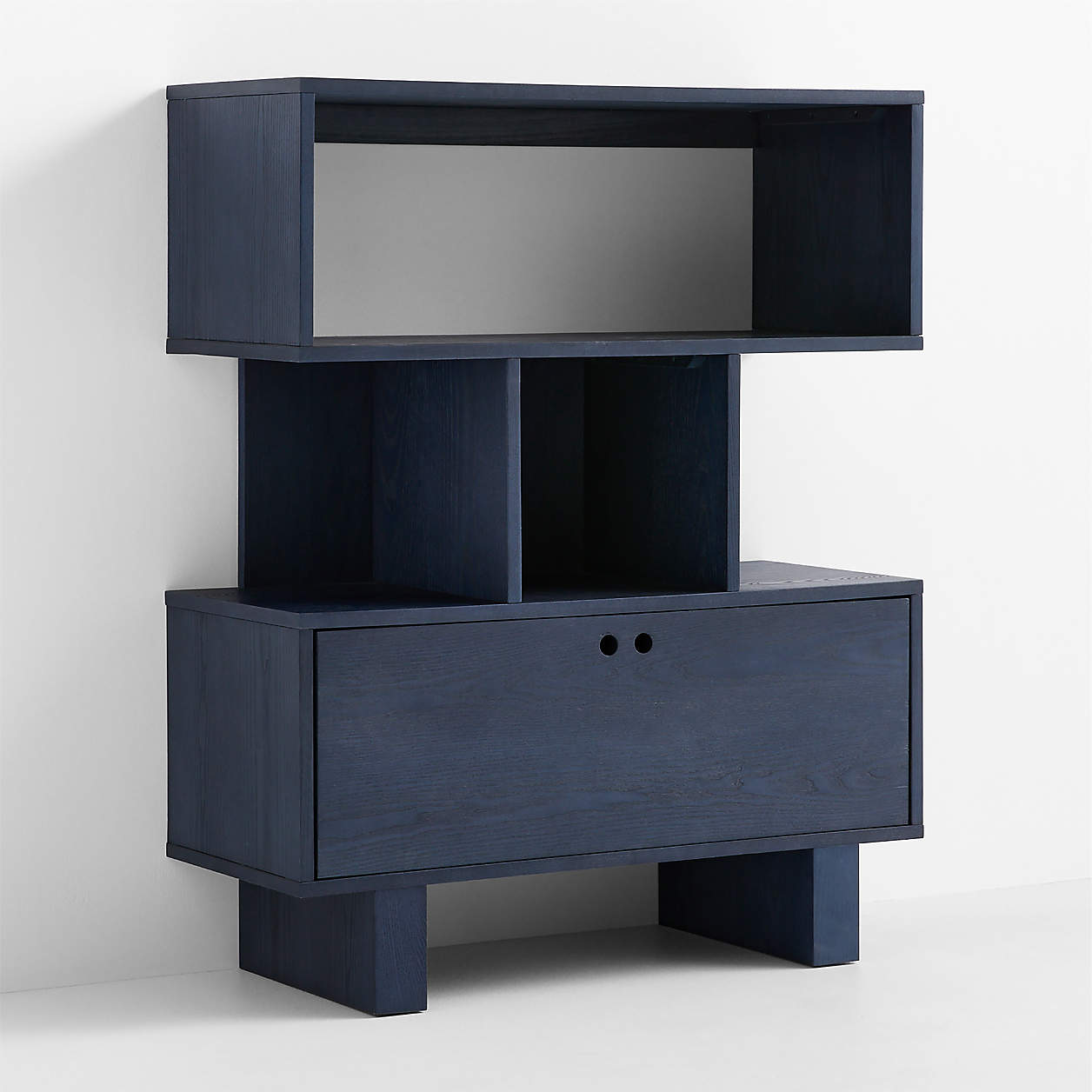 Converse Vent Dyed Navy Blue Wood Kids Bookcase with Drawer
