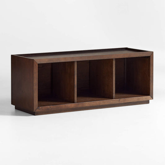 Cade 40" Deep Brown Wood 3-Cube Stackable Bookcase