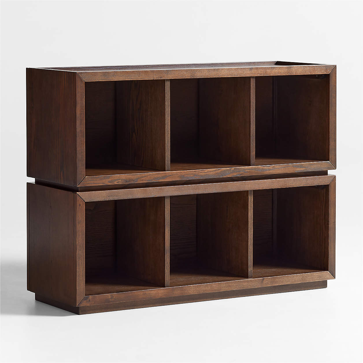 Cade 40" Set of 2 Deep Brown Wood Cube Stackable Bookcases