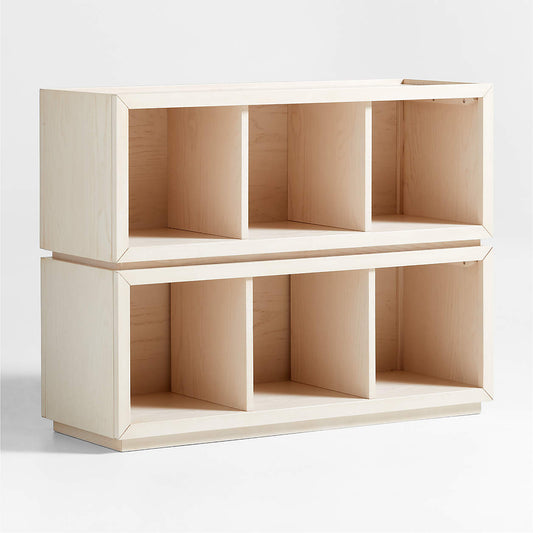 Cade 40" Set of 2 Sunwashed Wood Cube Stackable Bookcases