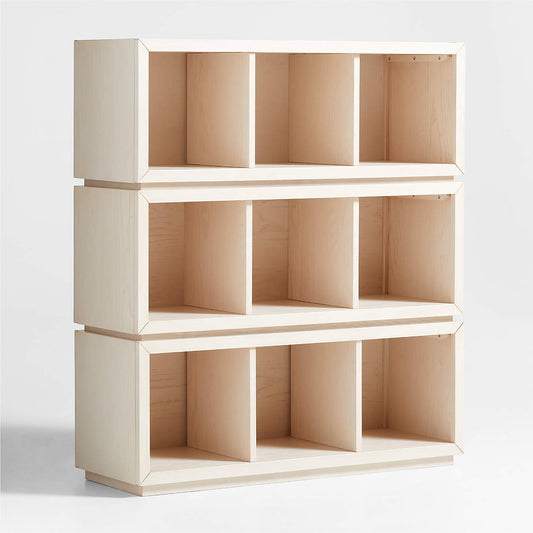 Cade 40" Set of 3 Sunwashed Wood Cube Stackable Bookcases
