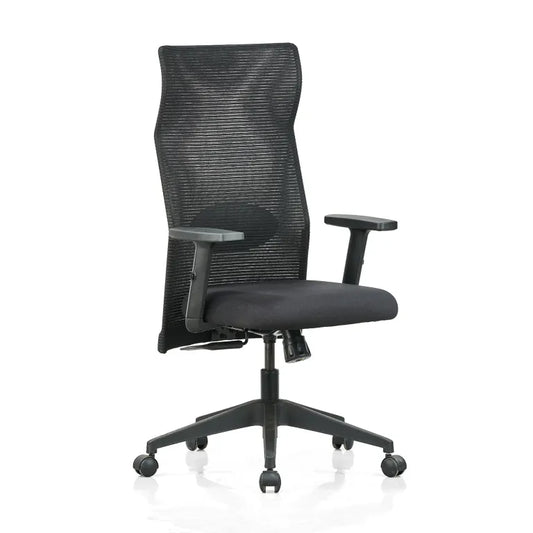 Contact High Back Mesh Chair with Single Lock Synchro Mechanism & Adjustable Lumbar Support(Black)