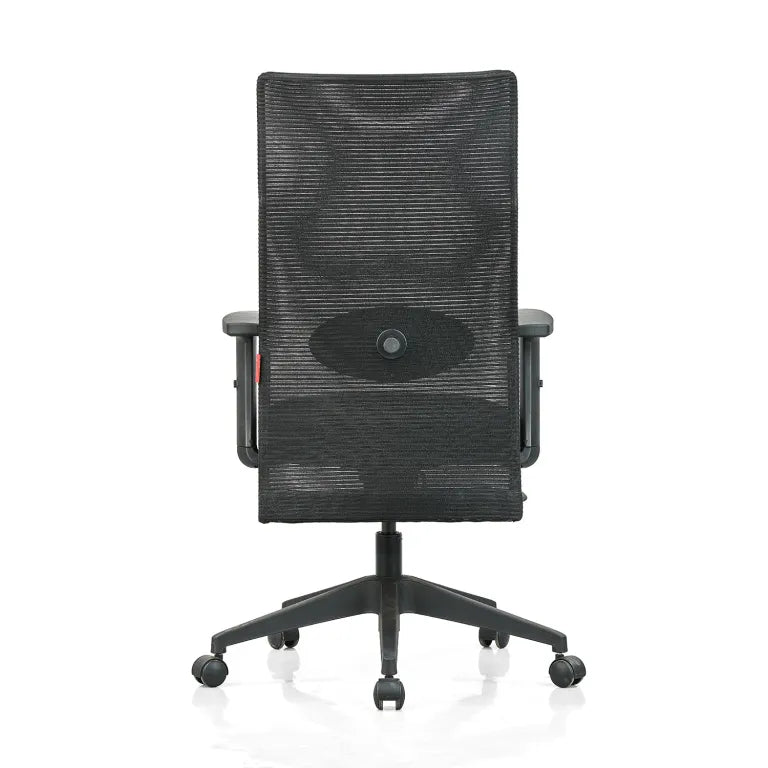 Contact High Back Mesh Chair with Single Lock Synchro Mechanism & Adjustable Lumbar Support(Black)