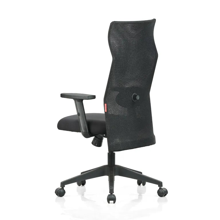 Contact High Back Mesh Chair with Single Lock Synchro Mechanism & Adjustable Lumbar Support(Black)