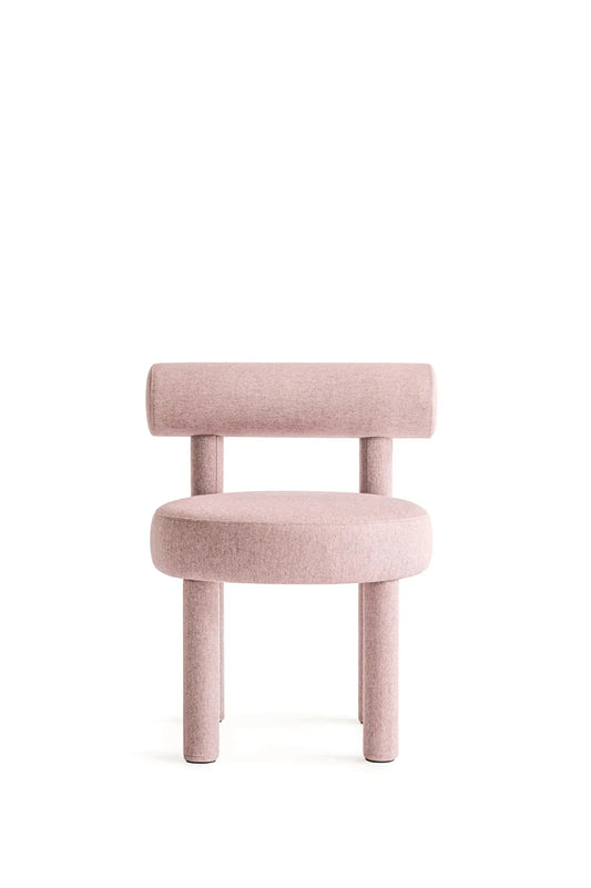 Modern Acccent Dining Chair Pink Wool