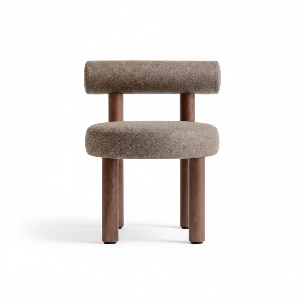 Sculptural Dining Chair Brown