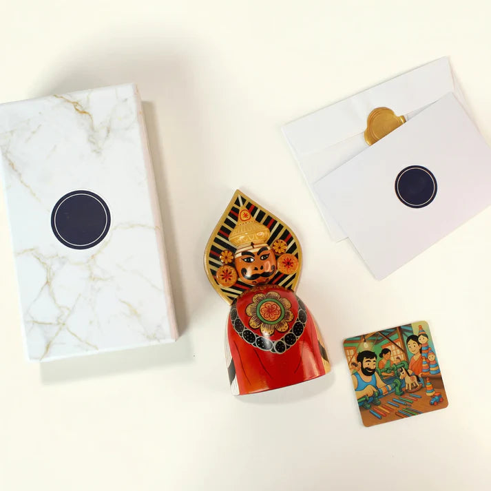 Premium Channapatna Yakshagana Gift Hamper with Handcrafted Wooden Toys