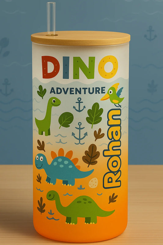 Personalized dinosaur tumbler for kids
