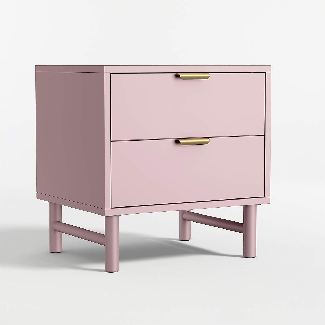 Classic 20" Lilac Rose Wood 2-Drawer Kids Nightstand