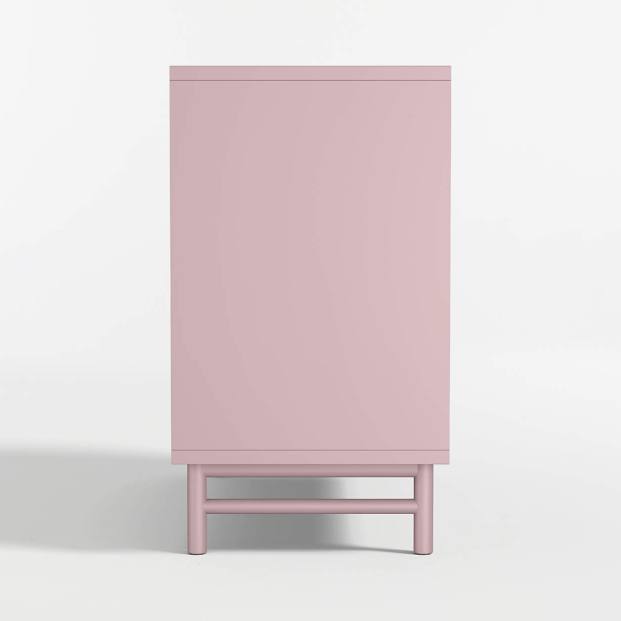 Classic 44" Lilac Rose Wood 3-Drawer Kids Dresser with Door