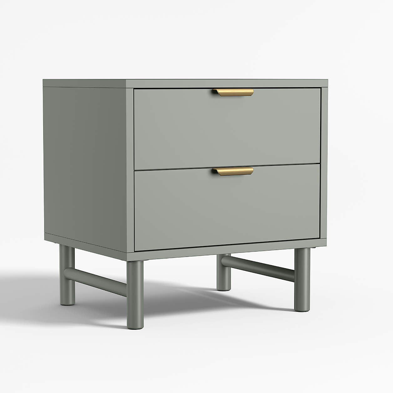 Classic 20" Laurel Green Wood 2-Drawer Kids Nightstand