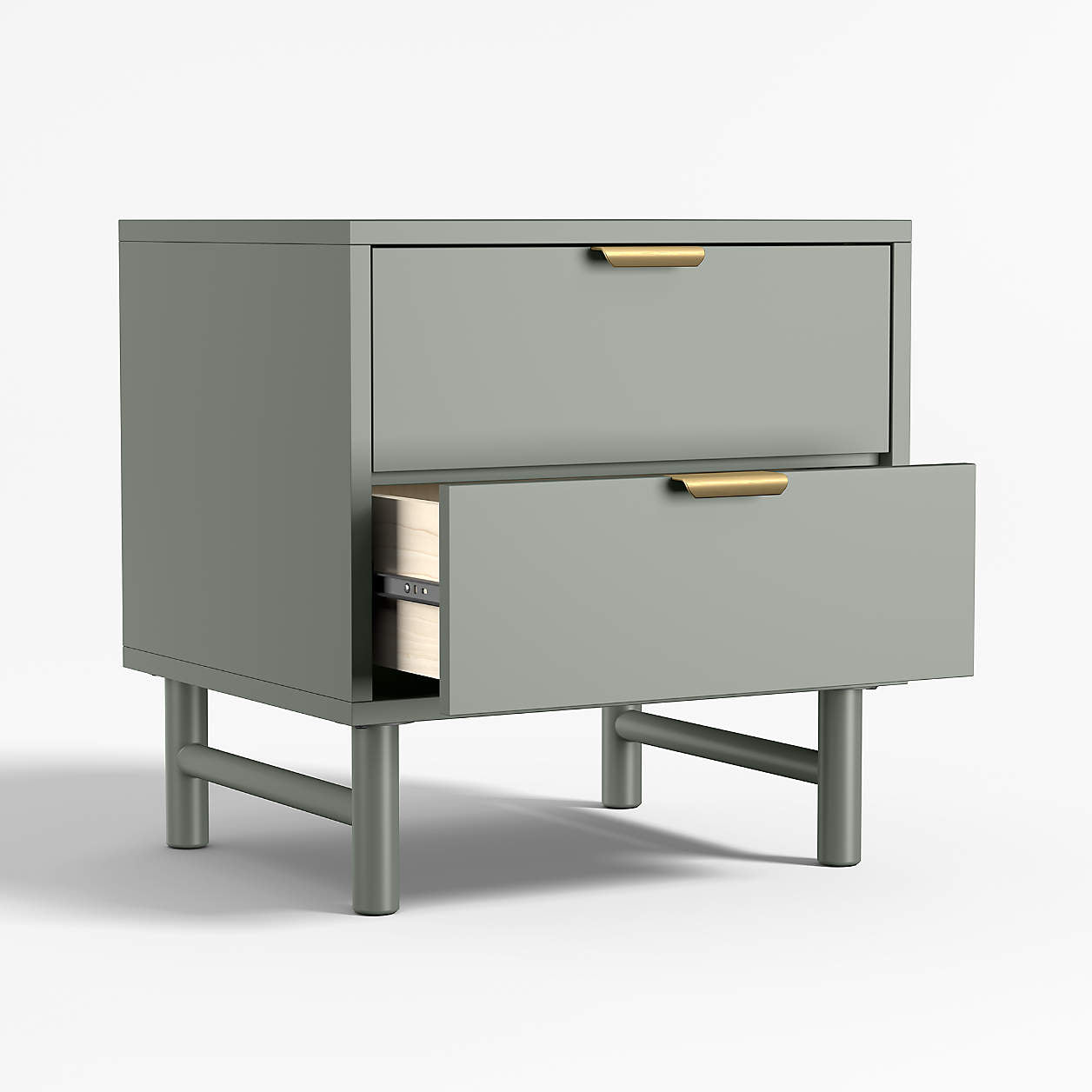 Classic 20" Laurel Green Wood 2-Drawer Kids Nightstand