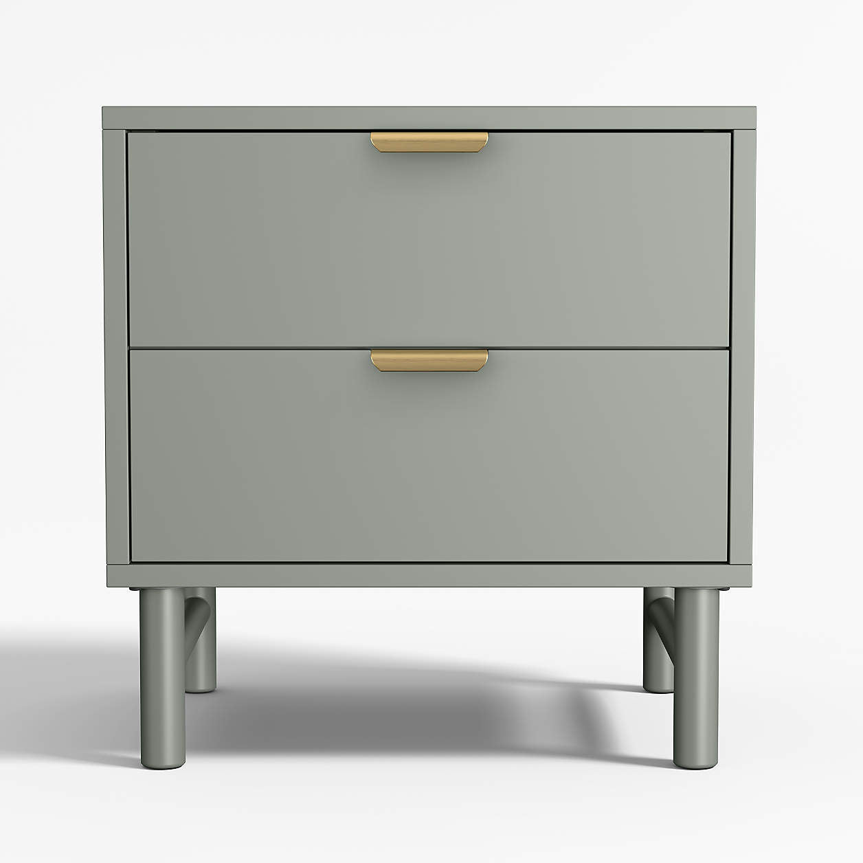 Classic 20" Laurel Green Wood 2-Drawer Kids Nightstand