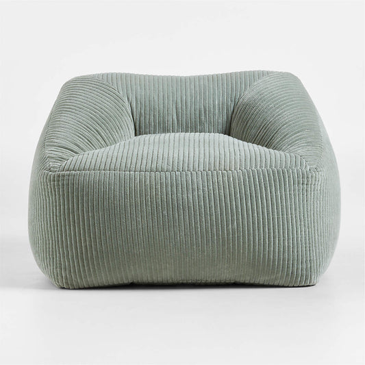 Sage Puff Velvet Corduroy Kids Lounge Chair