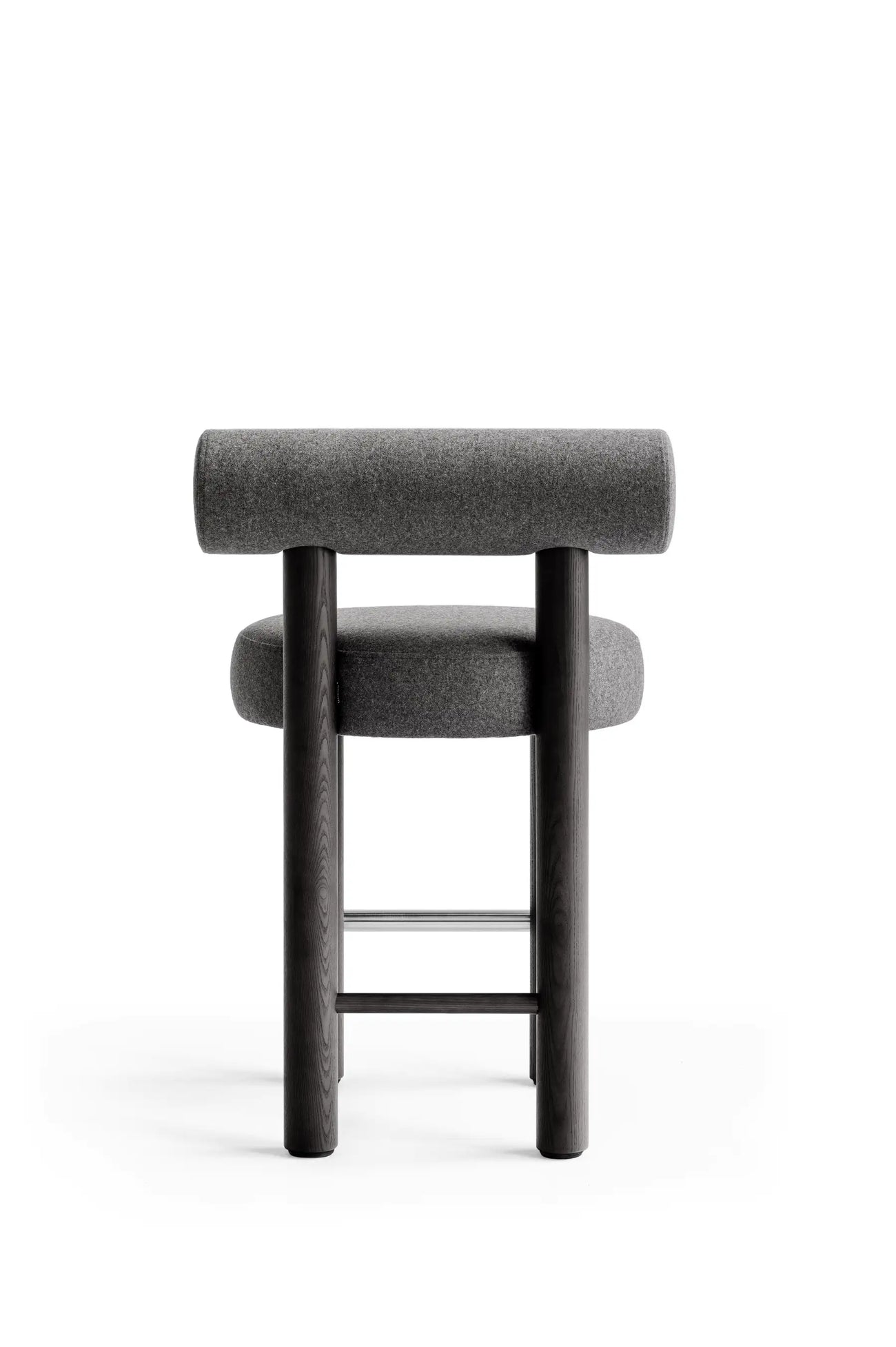 Modern Counter Chair Grey Wool