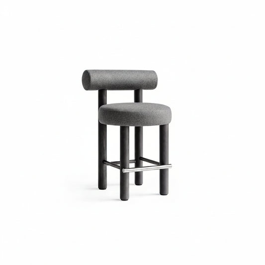 Modern Counter Chair Grey Wool