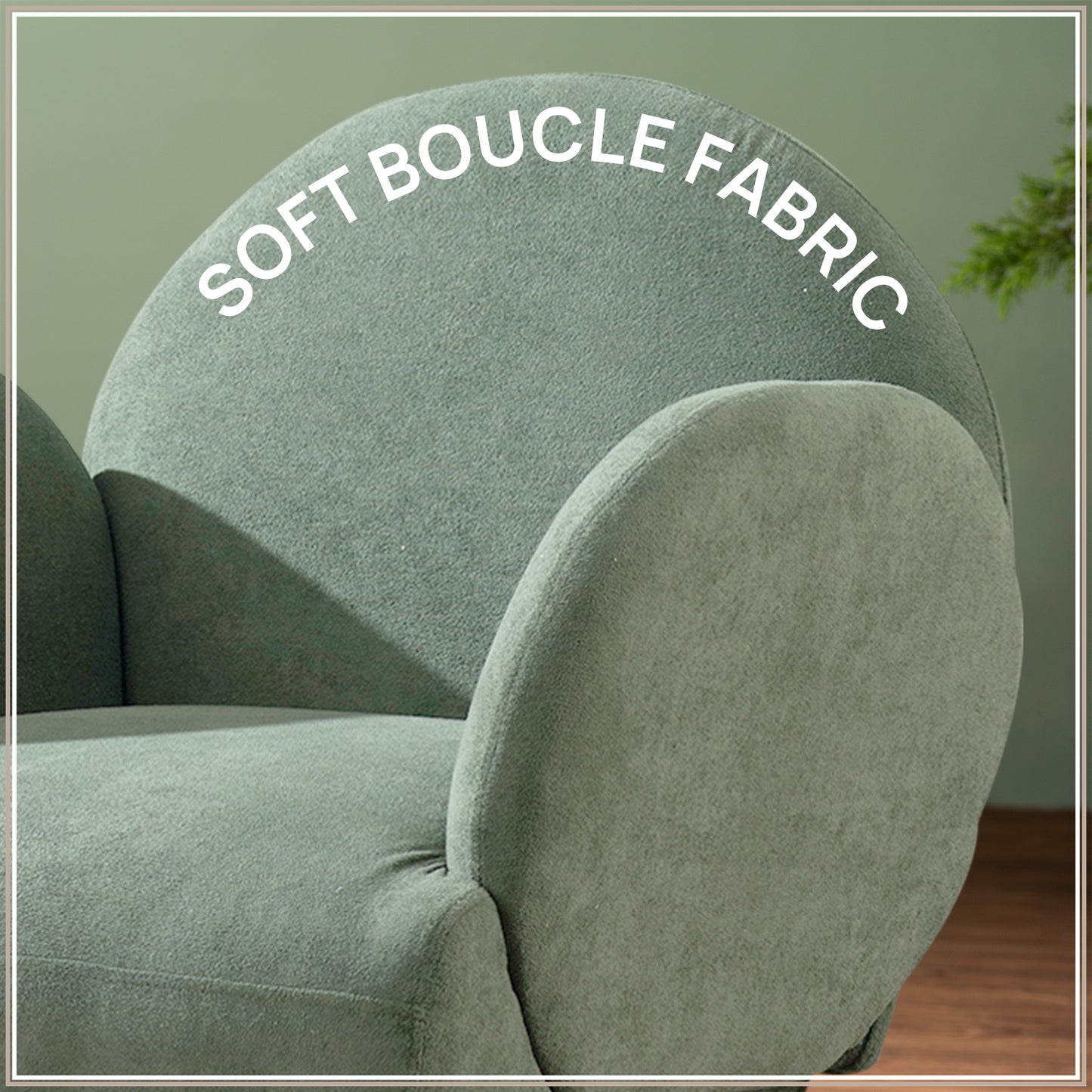 Mellow Loopback Lounge ArmChair in Green Color | Nestroots