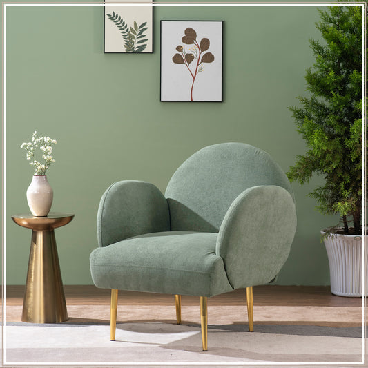 Mellow Loopback Lounge ArmChair in Green Color | Nestroots