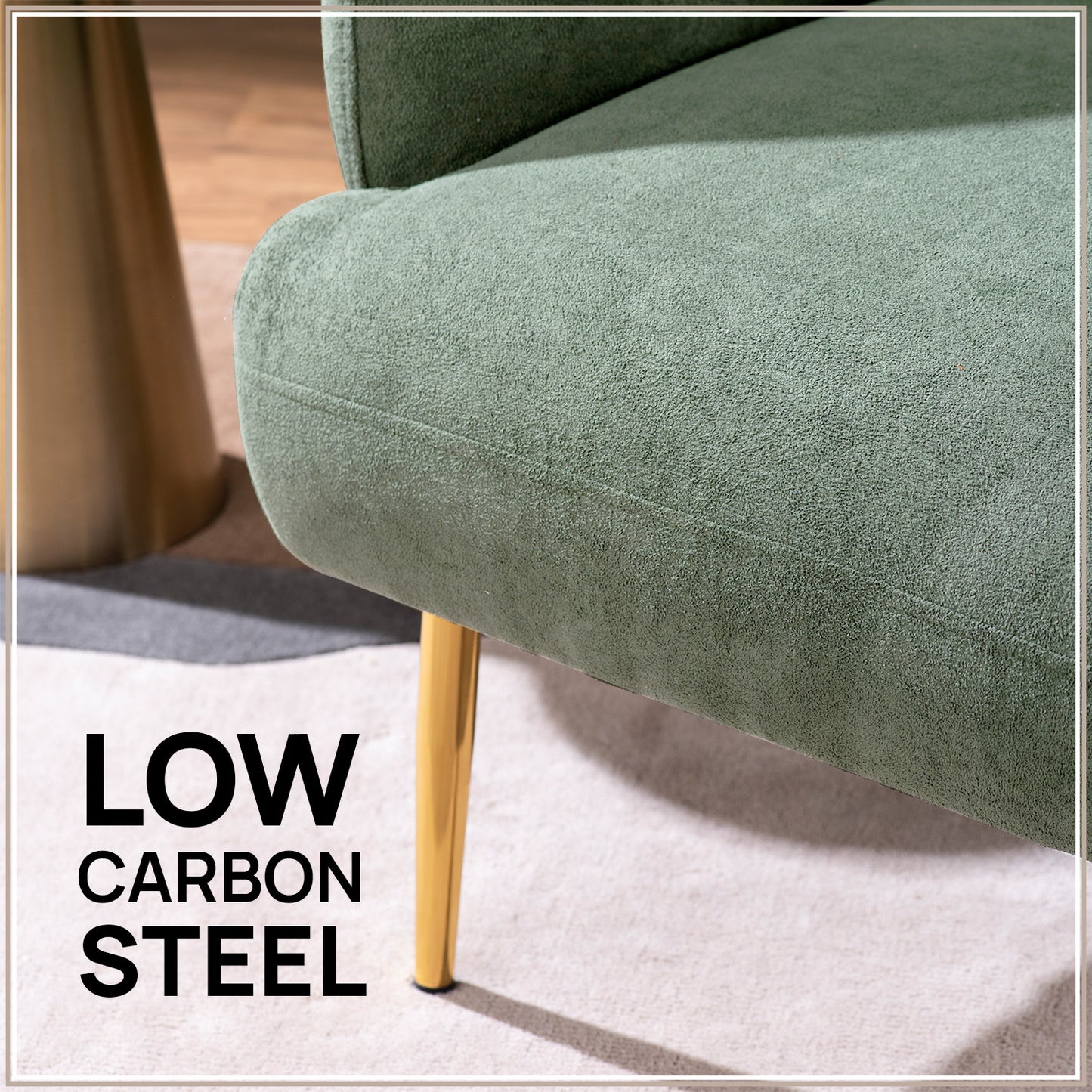 Mellow Loopback Lounge ArmChair in Green Color | Nestroots