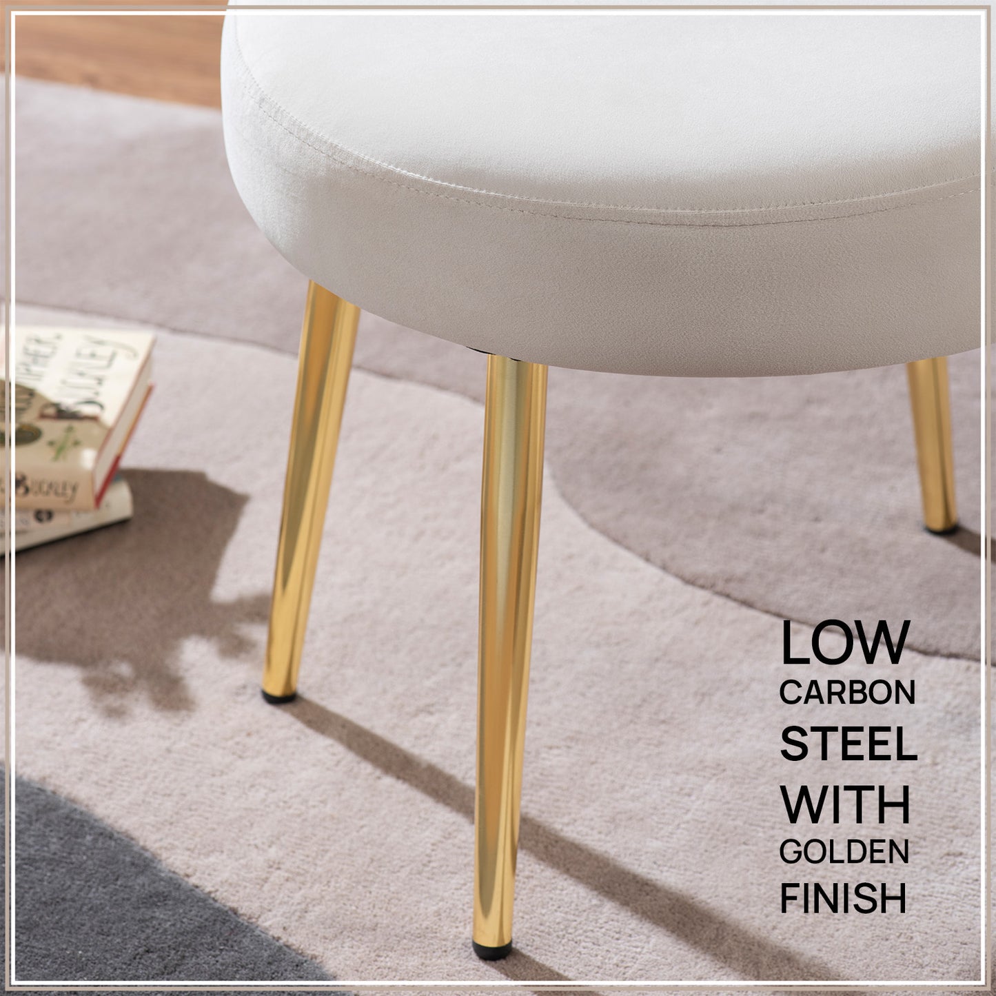 The Beige Dreamboat Velvet Lounge Chair With Gold Legs | Nestroots
