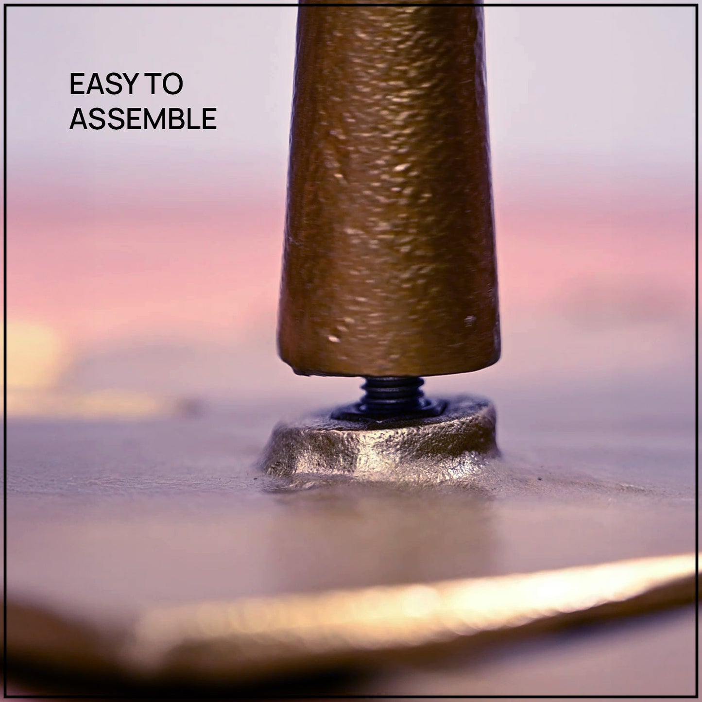 Cosmo Aluminium Leaf End Table in Gold Color