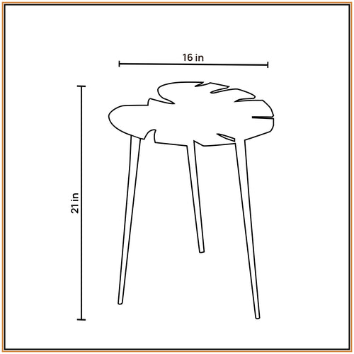 Cosmo Aluminium Leaf End Table in Copper Color