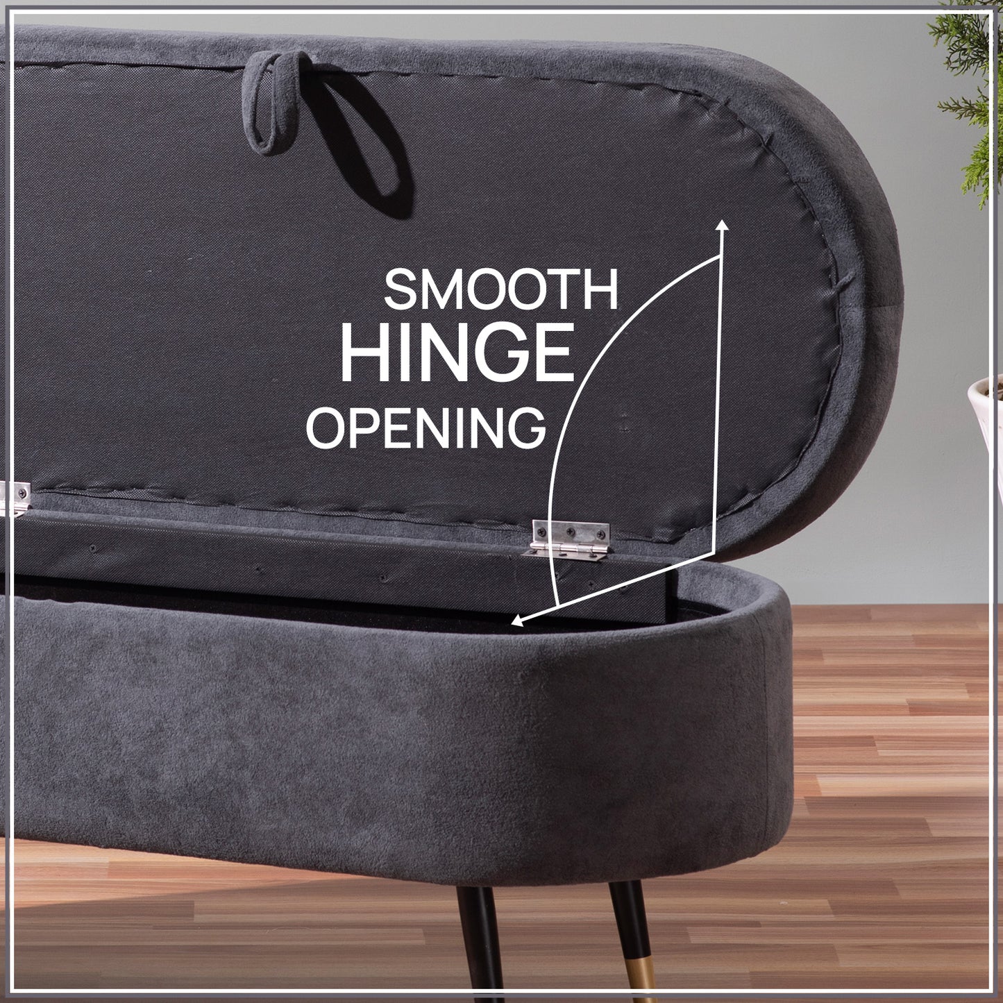 Smoky Daydream Ottoman Bench With Storage | Nestroots