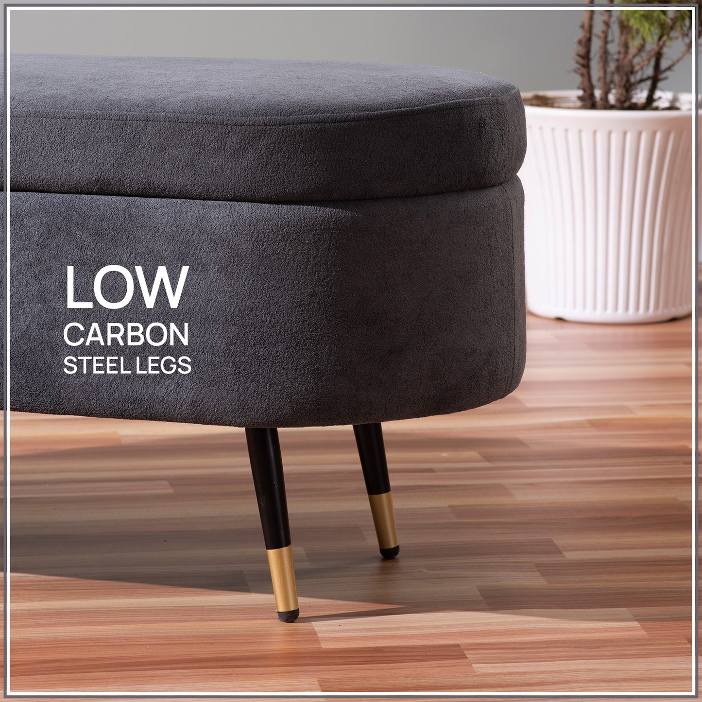 Smoky Daydream Ottoman Bench With Storage | Nestroots