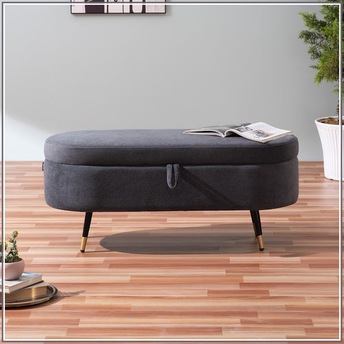 Smoky Daydream Ottoman Bench With Storage | Nestroots
