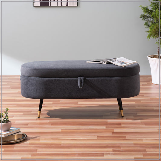 Smoky Daydream Ottoman Bench With Storage | Nestroots