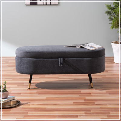 Smoky Daydream Ottoman Bench With Storage | Nestroots