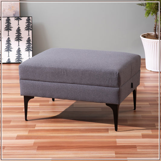 Nimbus Cloud Cube Metallic Pouf Stool in Grey Color | Nestroots
