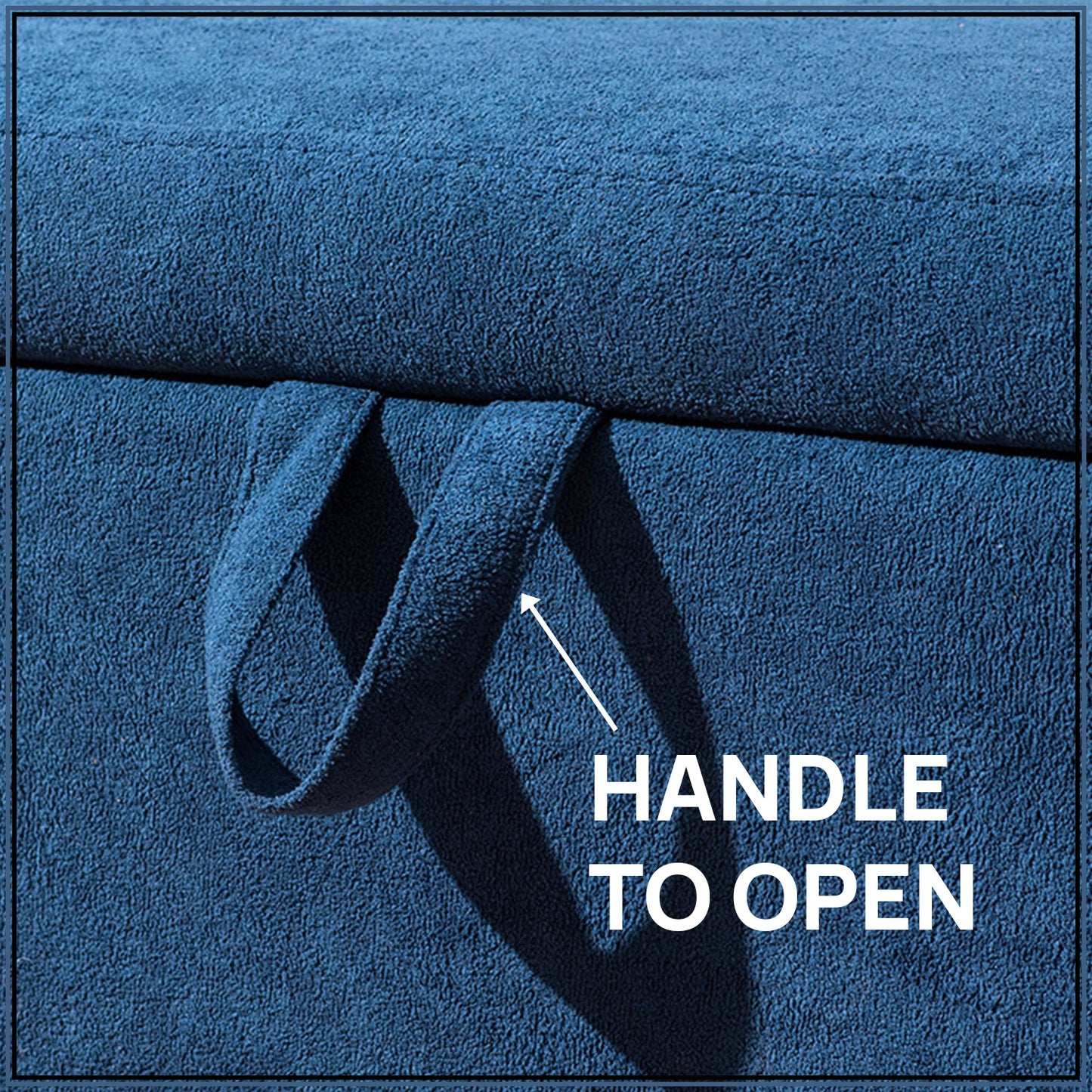 The Azure Escape Blue Ottoman Bench With Storage | Nestroots