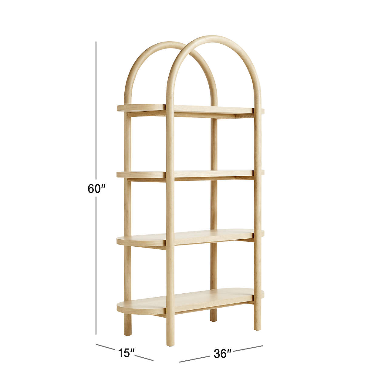 Canyon 36" Natural Wood 4-Shelf Tall Kids Bookcase by Leanne Ford