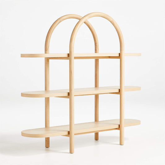 Canyon Natural Wood Wide 3-Shelf Bookcase by Leanne Ford
