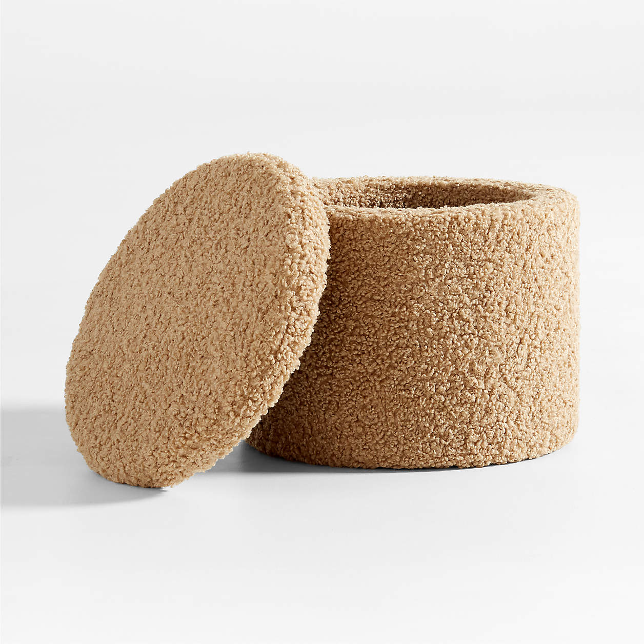 Caramel Brown Desert Dune Sherpa Boucle Kids Pouffe