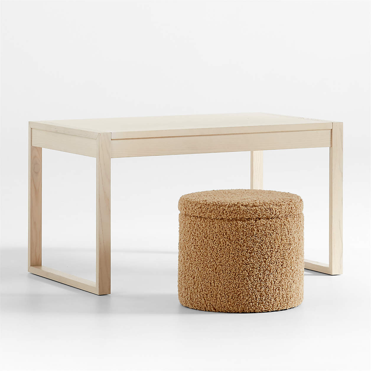 Caramel Brown Desert Dune Sherpa Boucle Kids Pouffe