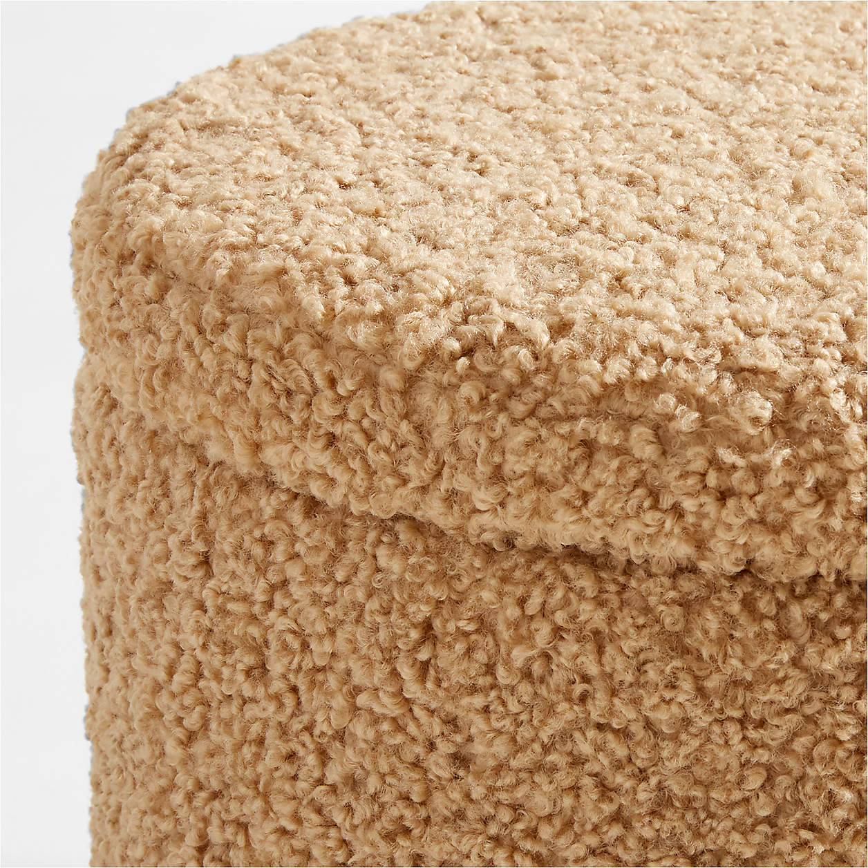 Caramel Brown Desert Dune Sherpa Boucle Kids Pouffe
