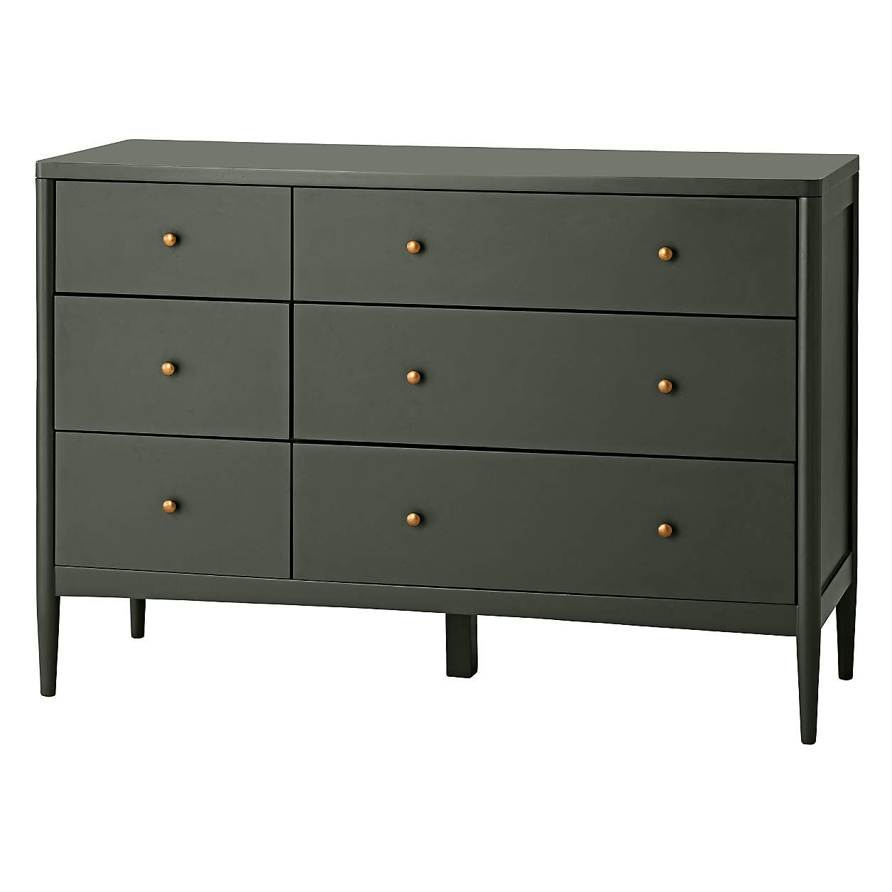 Hampshire 50" Olive Green 6-Drawer Kids Dresser