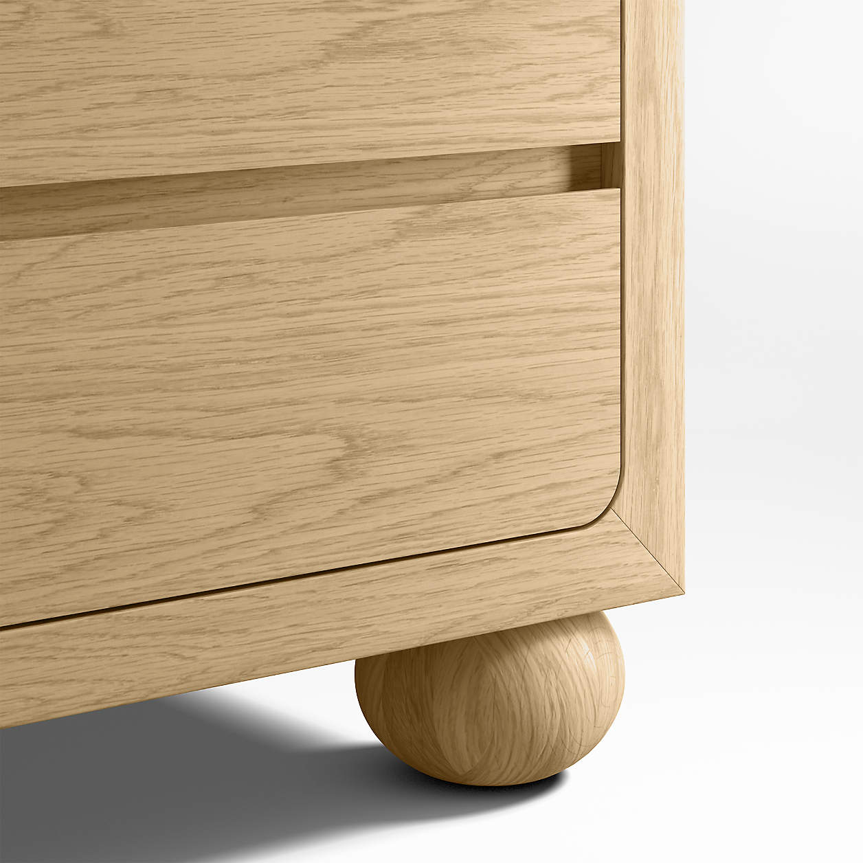 Emery 52" Natural Oak Wood Wide 6-Drawer Kids Dresser