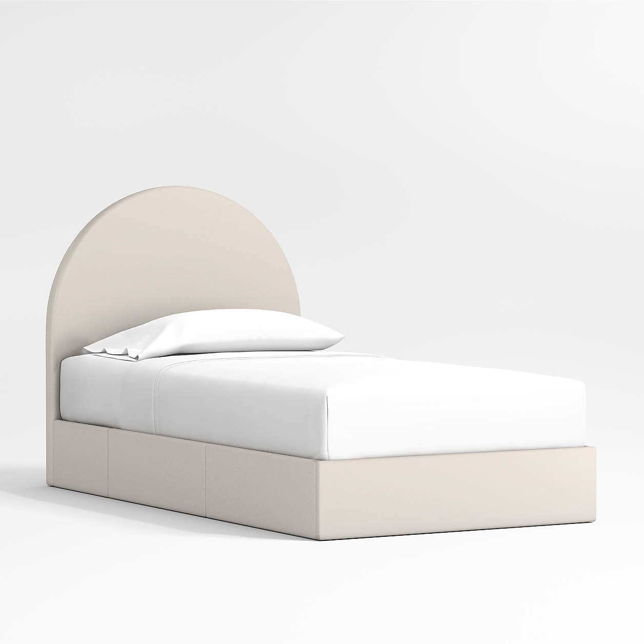 Moonrise Cream Brushed Polyester Kids Small Hydraulic Storage Bed