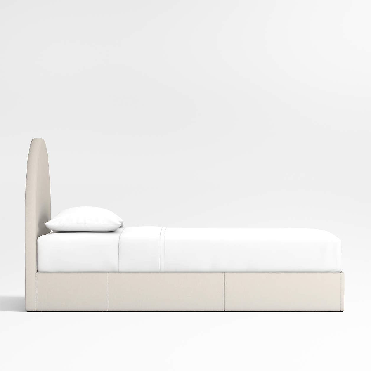 Moonrise Cream Brushed Polyester Kids Big  Storage Bed