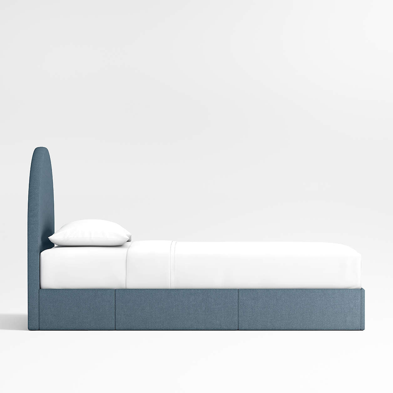 Moonrise Denim Blue Brushed Polyester Kids Small Hydraulic Storage Bed