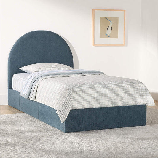 Moonrise Denim Blue Brushed Polyester Kids Small Hydraulic Storage Bed