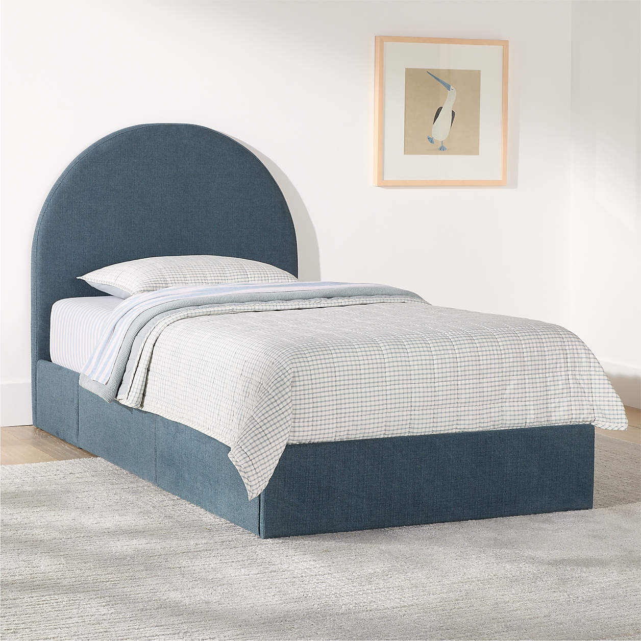 Moonrise Denim Blue Brushed Polyester Kids Small  Storage Bed