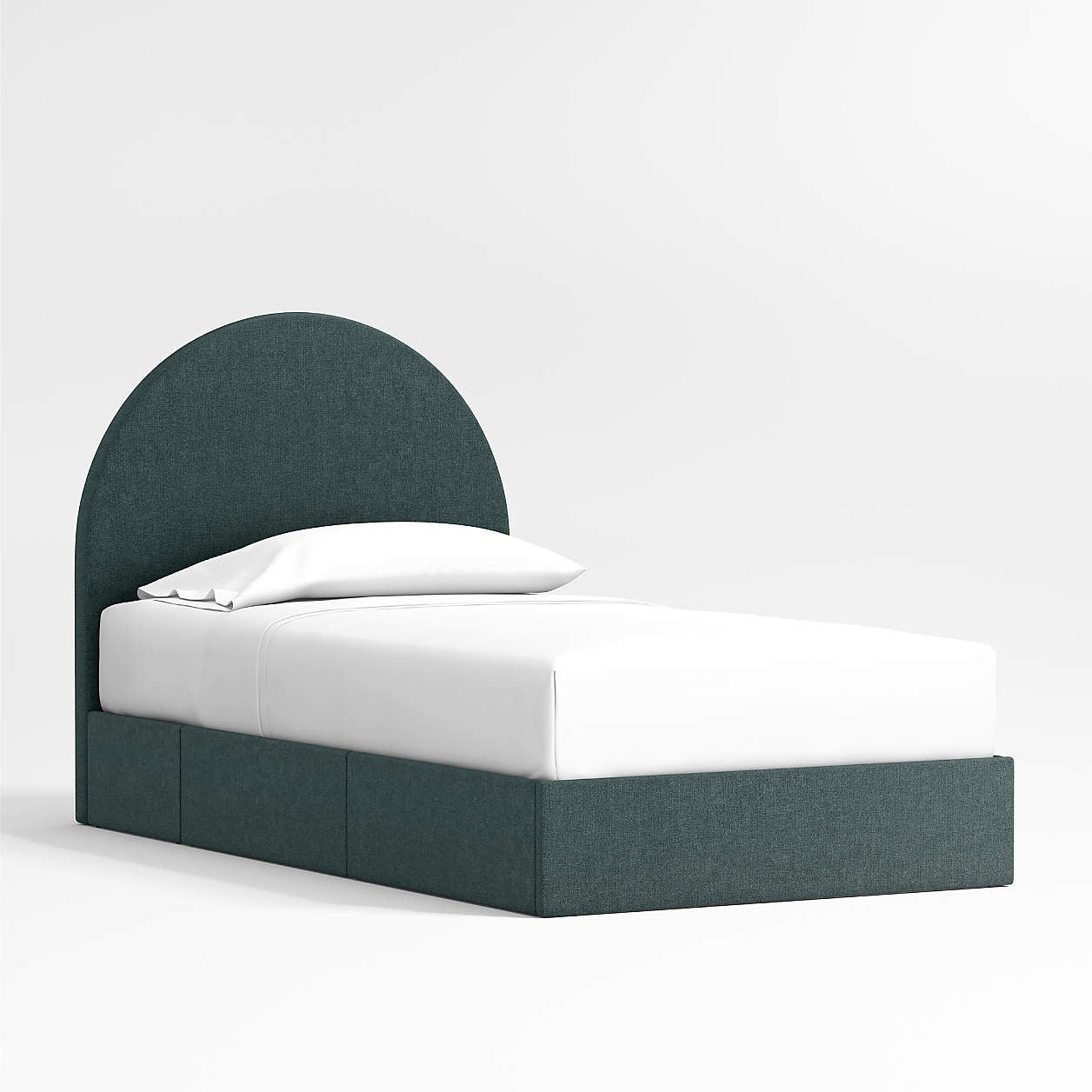 Moonrise Jungle Green Brushed Polyester Kids Big Hydraulic Storage Bed